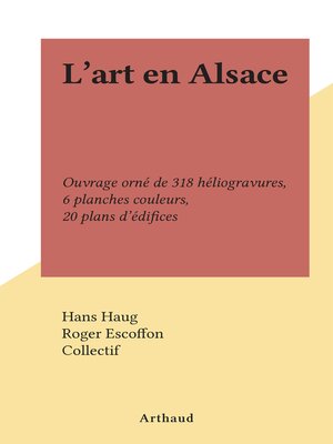 cover image of L'art en Alsace
